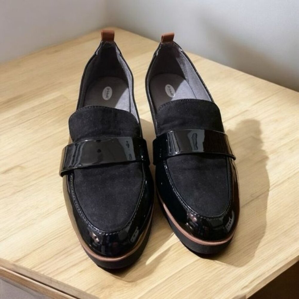 Dr. Scholl's Women's Webster Loafer Black Patent/Microfiber Size 7